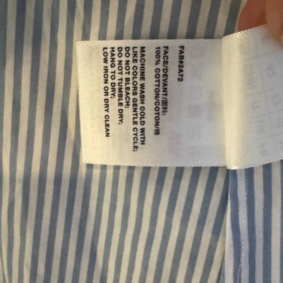 Lafayette 148 New York Blue and White Striped Shirt - Picture 7 of 16